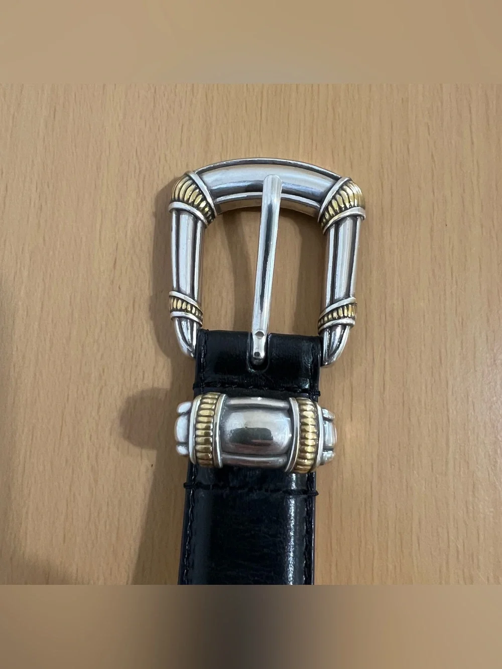 Fossil Women’s Black Leather Belt with Rope Buckle Size Small